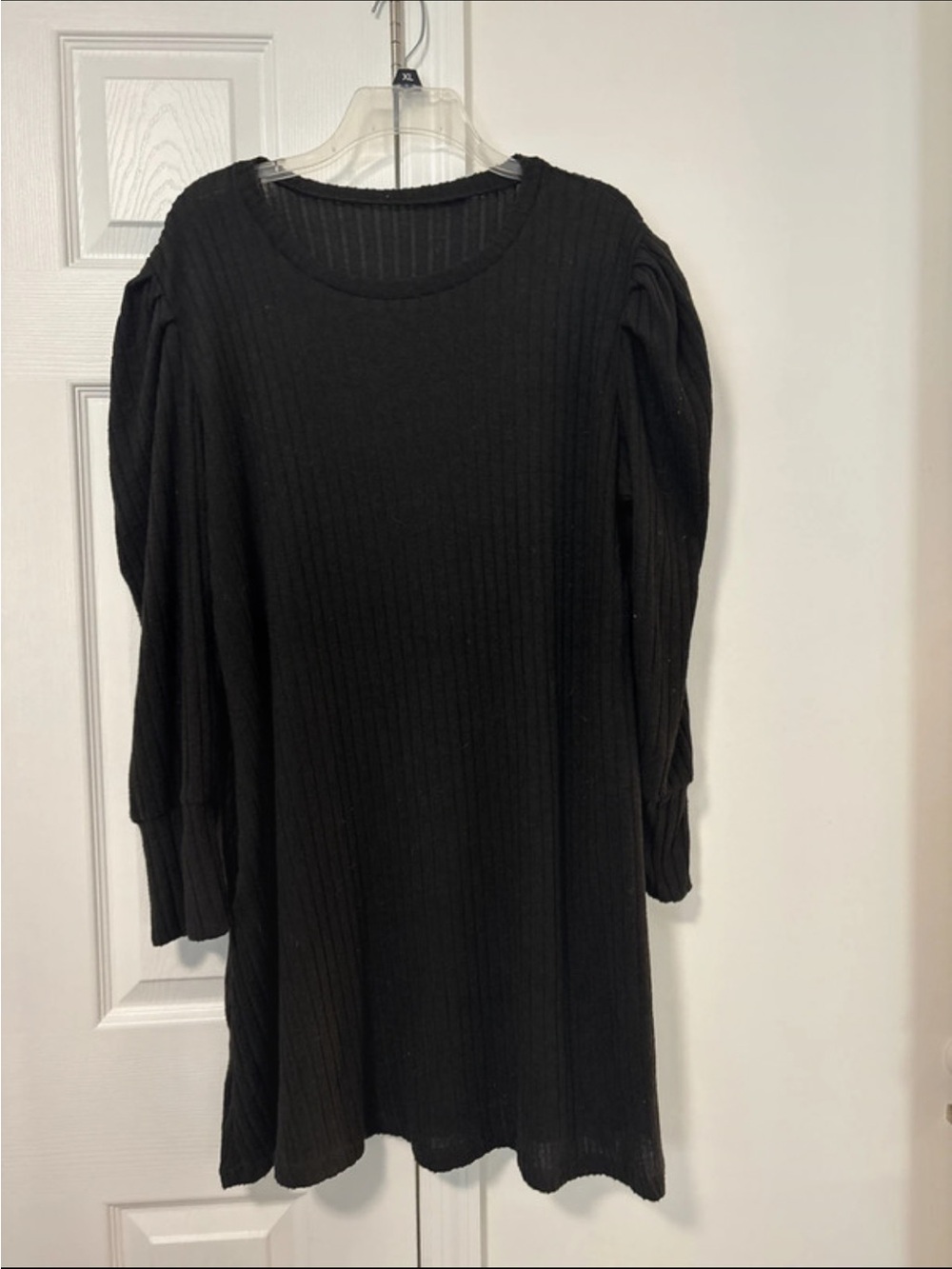 Amazon Dark grey Ribbed Long Sleeve Crewneck Dress